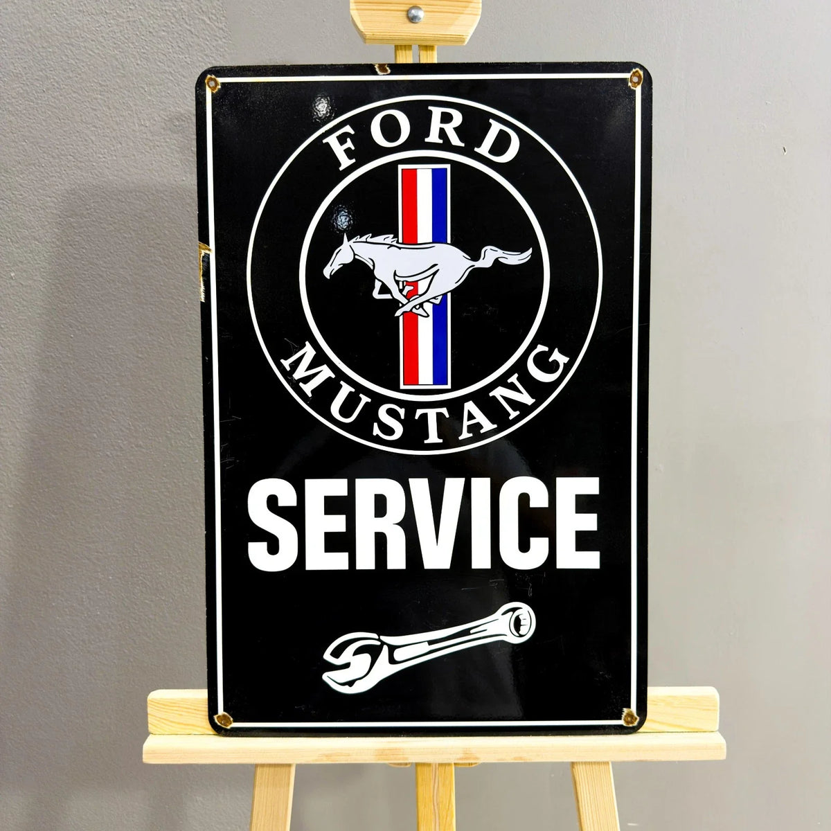 Rusted Ford Mustang Service Heavy Metal Sign – Garage & Man Cave Decor