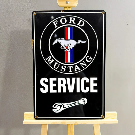 Rusted Ford Mustang Service Heavy Metal Sign – Garage & Man Cave Decor