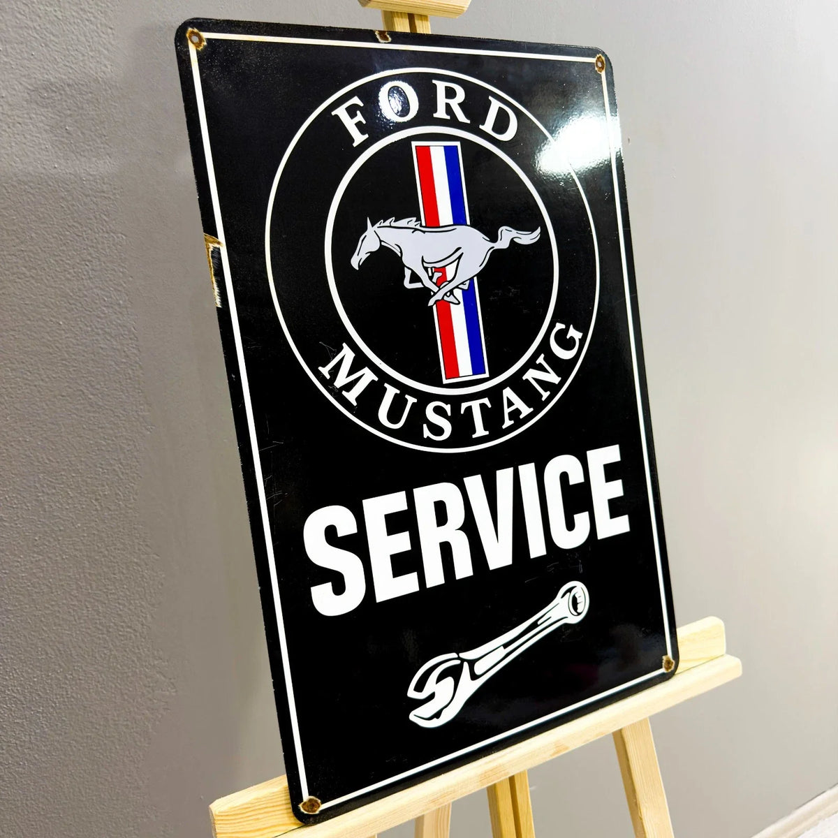 Rusted Ford Mustang Service Heavy Metal Sign – Garage & Man Cave Decor