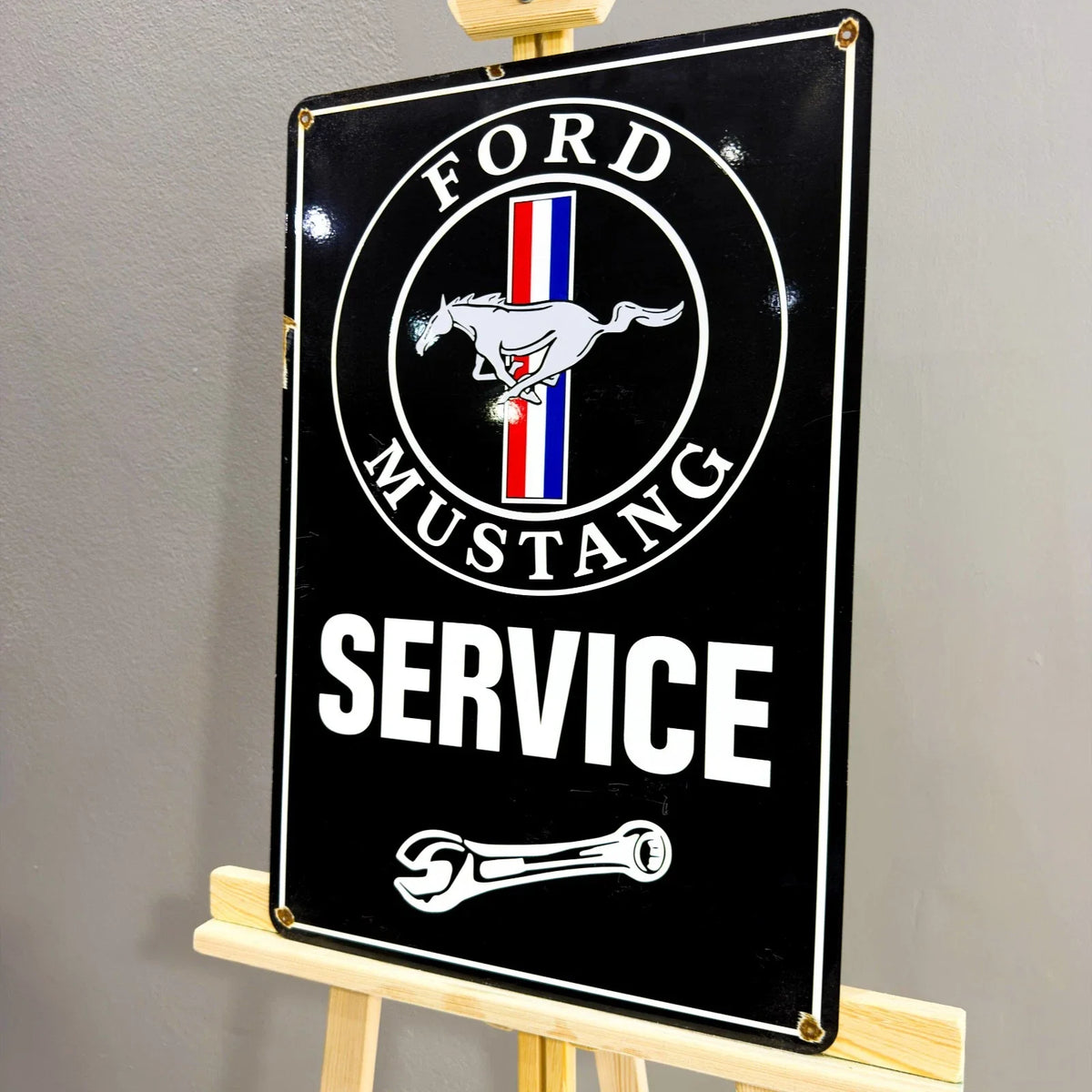 Rusted Ford Mustang Service Heavy Metal Sign – Garage & Man Cave Decor