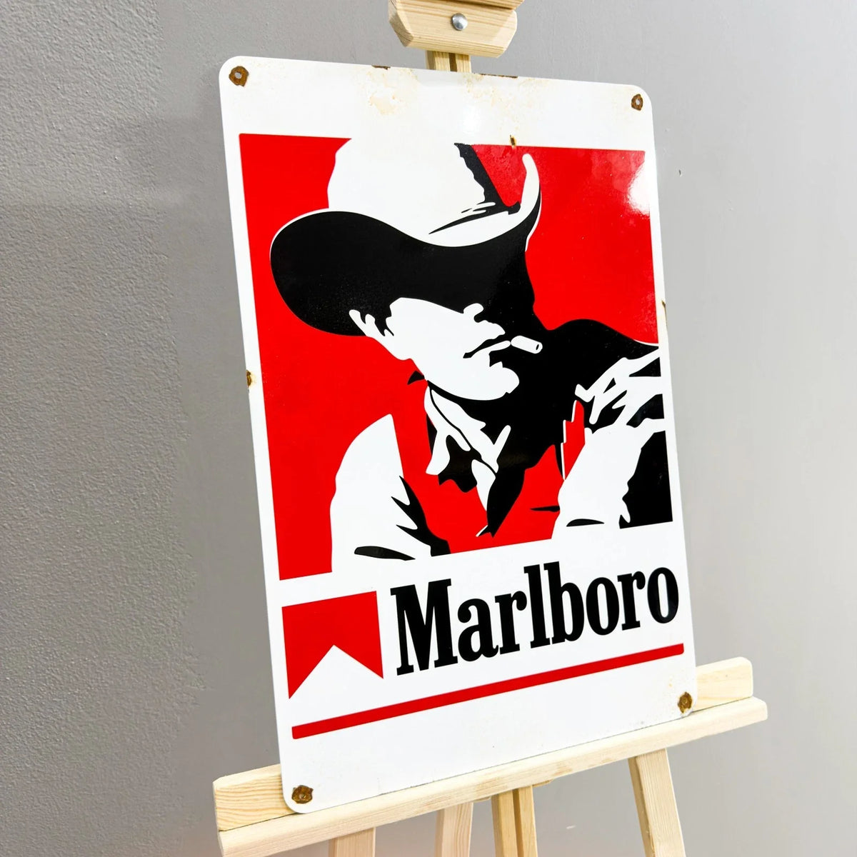 Rusted Marlboro Cowboy Heavy Metal Sign – Garage & Man Cave Decor