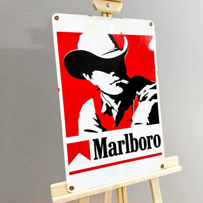Rusted Marlboro Cowboy Heavy Metal Sign – Garage & Man Cave Decor