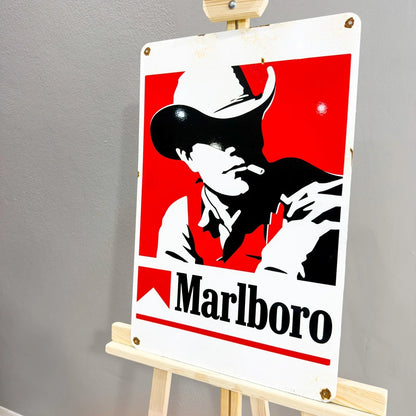 Rusted Marlboro Cowboy Heavy Metal Sign – Garage & Man Cave Decor