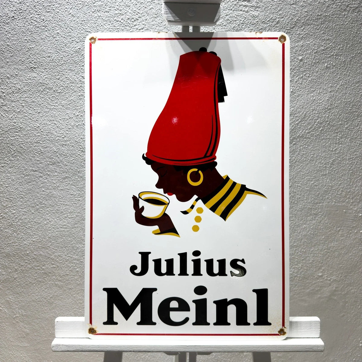 Rusty Julius Meinl Coffee Heavy Metal Sign – Garage & Man Cave Decor