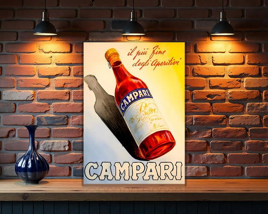 Campari “Il Più Fino degli Aperitivi” Vintage Sign – Heavy Metal Cafe Decor