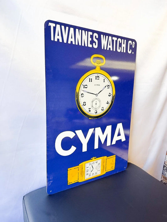 Tavannes Watch Co. CYMA - Swiss Watch Advertising Heavy Metal Sign – Garage & Man Cave Decor