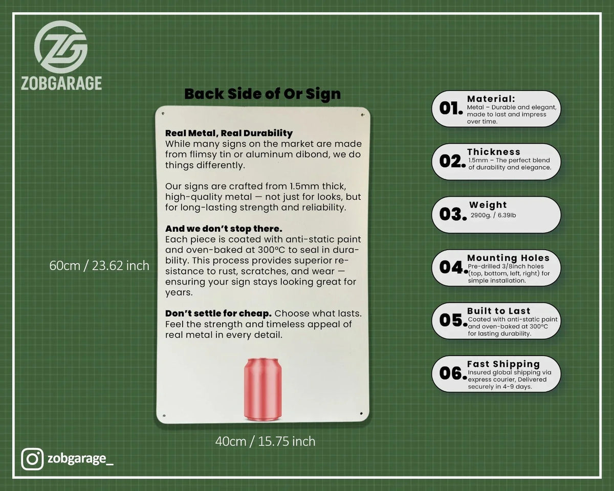 Vins de Chianti Mazza Heavy Metal Sign – Garage & Man Cave Decor