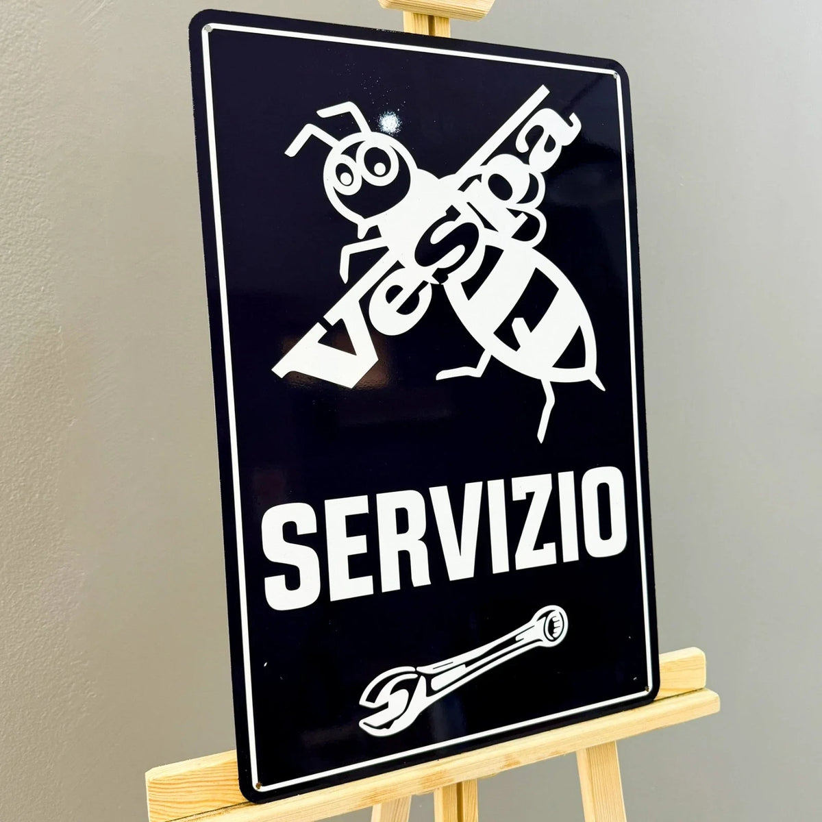 Vespa Servizio Heavy Metal Sign – Garage & Man Cave Decor
