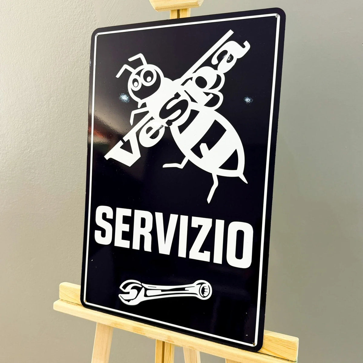 Vespa Servizio Heavy Metal Sign – Garage & Man Cave Decor