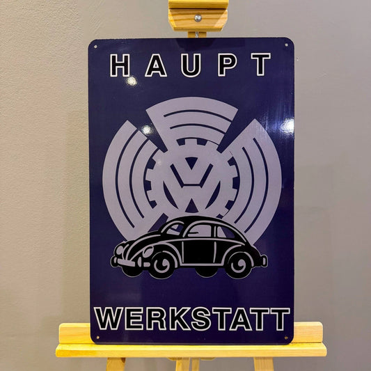 Volkswagen Haupt Werkstatt Service Heavy Metal Sign – Garage & Man Cave Decor