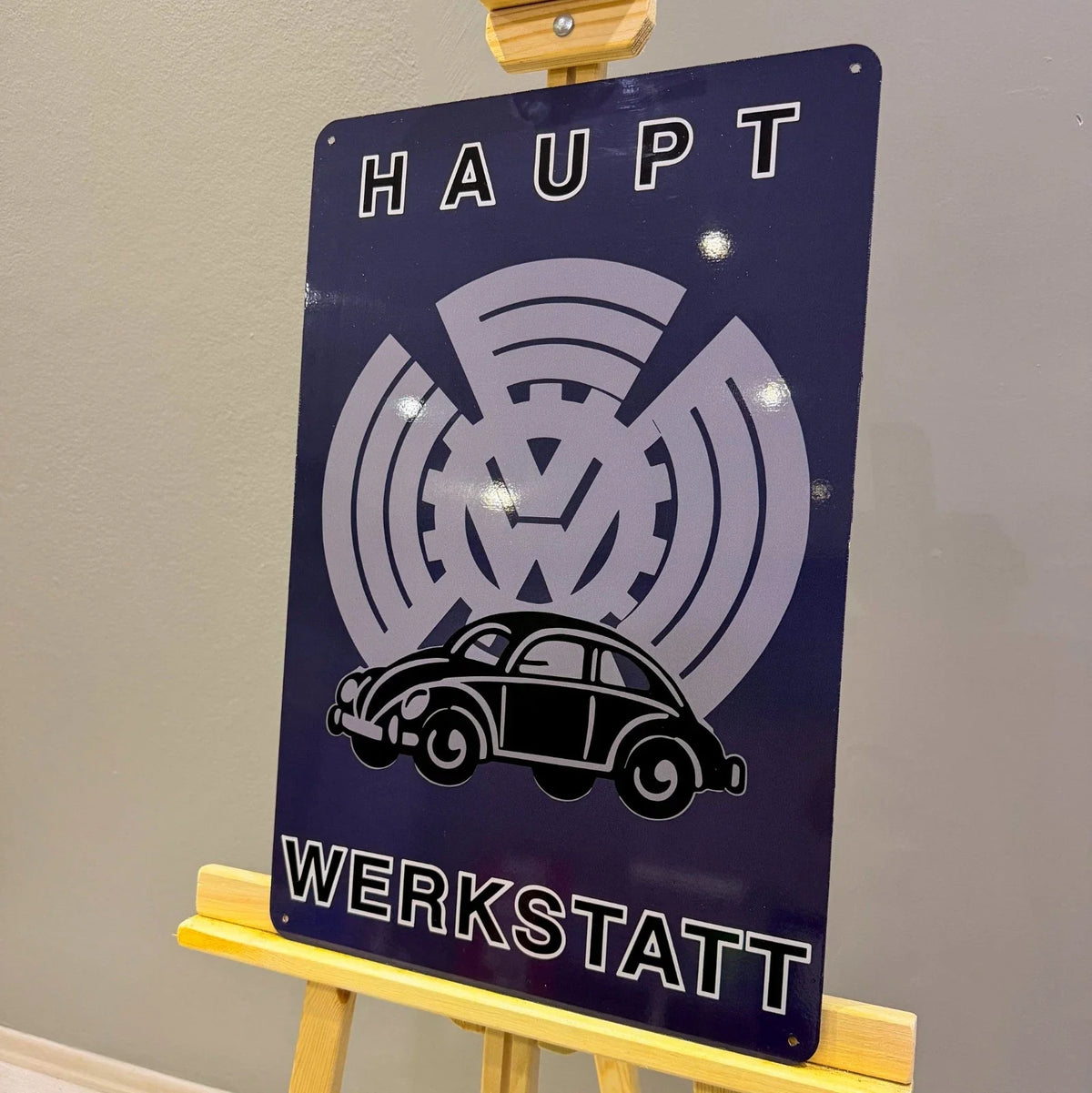 Volkswagen Haupt Werkstatt Service Heavy Metal Sign – Garage & Man Cave Decor
