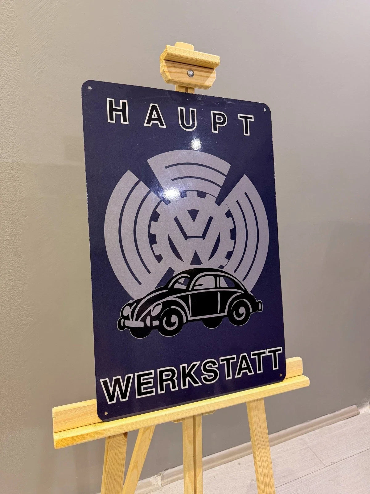 Volkswagen Haupt Werkstatt Service Heavy Metal Sign – Garage & Man Cave Decor