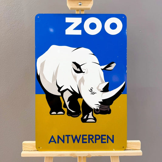 Zoo Antwerpen Rhino Heavy Metal Sign – Garage & Man Cave Decor