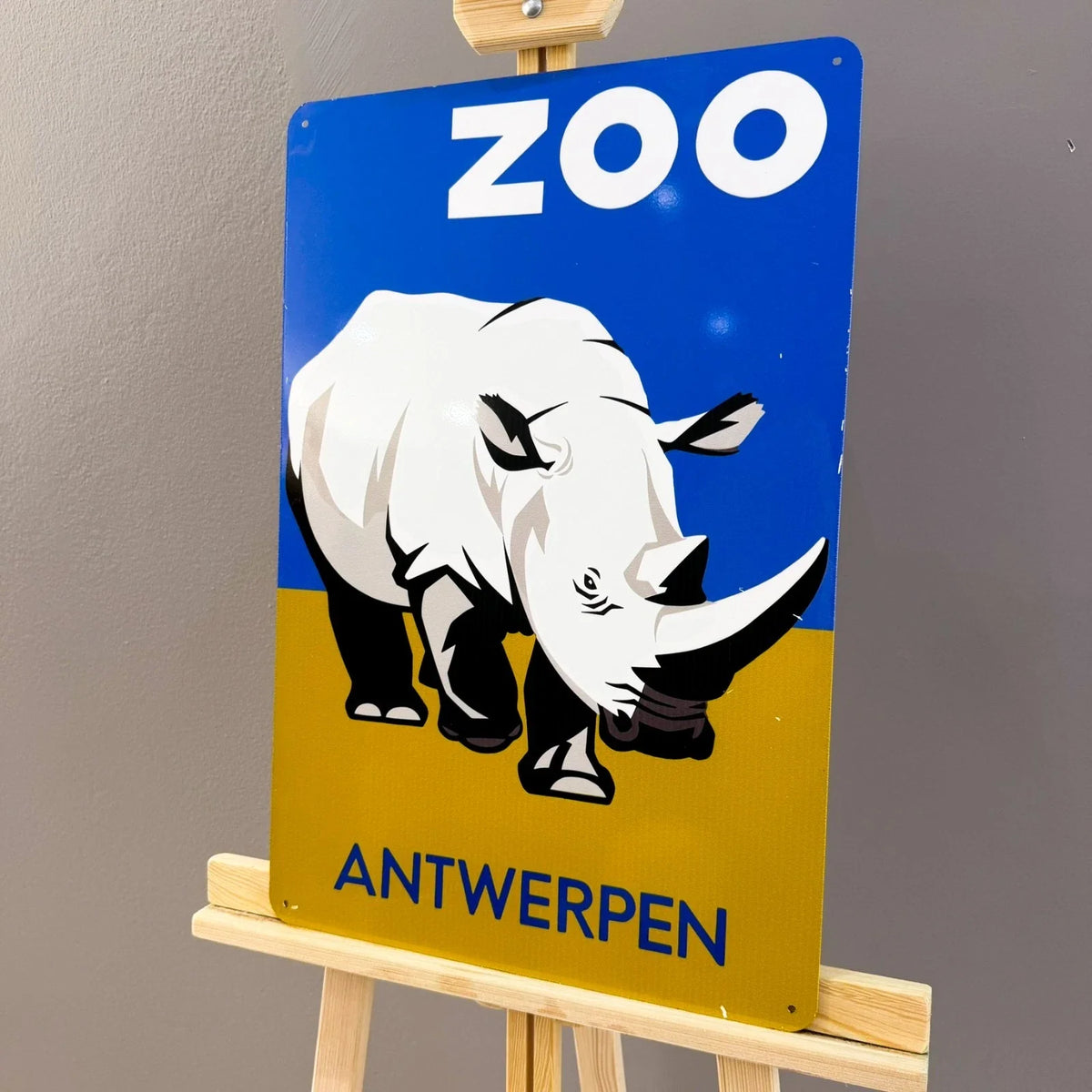 Zoo Antwerpen Rhino Heavy Metal Sign – Garage & Man Cave Decor